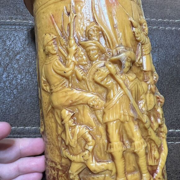 50’s German Johann Gunter Walldurn Baden Carved Candle 3D Musketeers Drummer - Picture 7 of 16